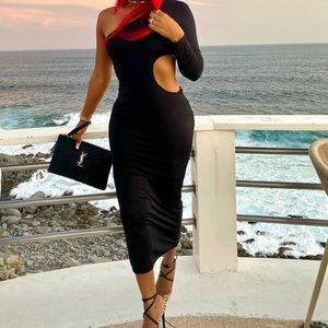 Black Cut-Out Long Dress